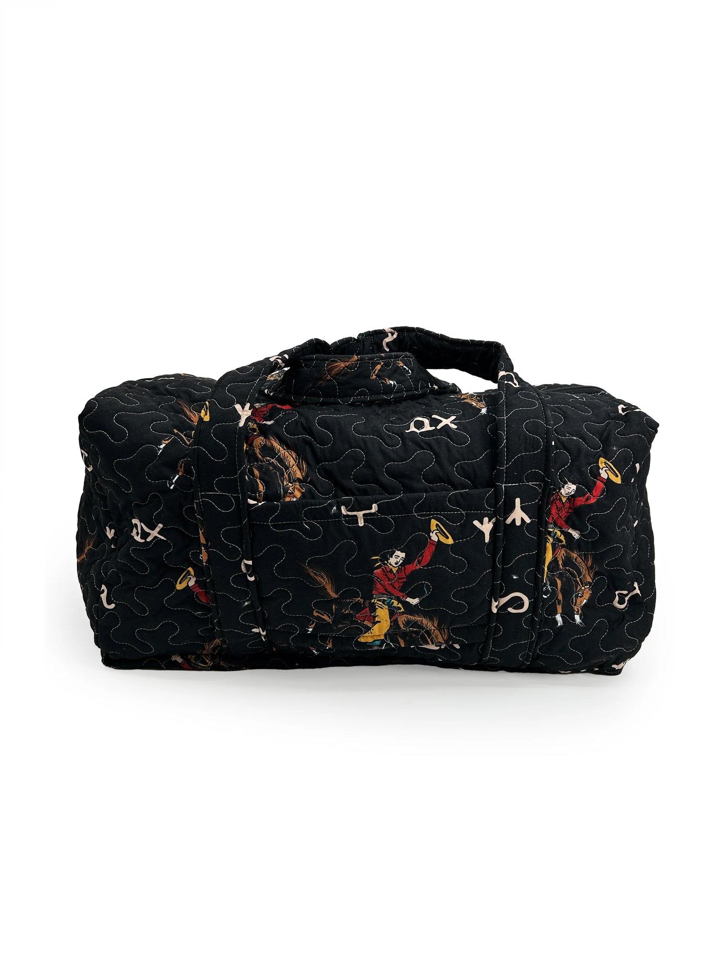 Lazy J Black Quilted Duffle Bag