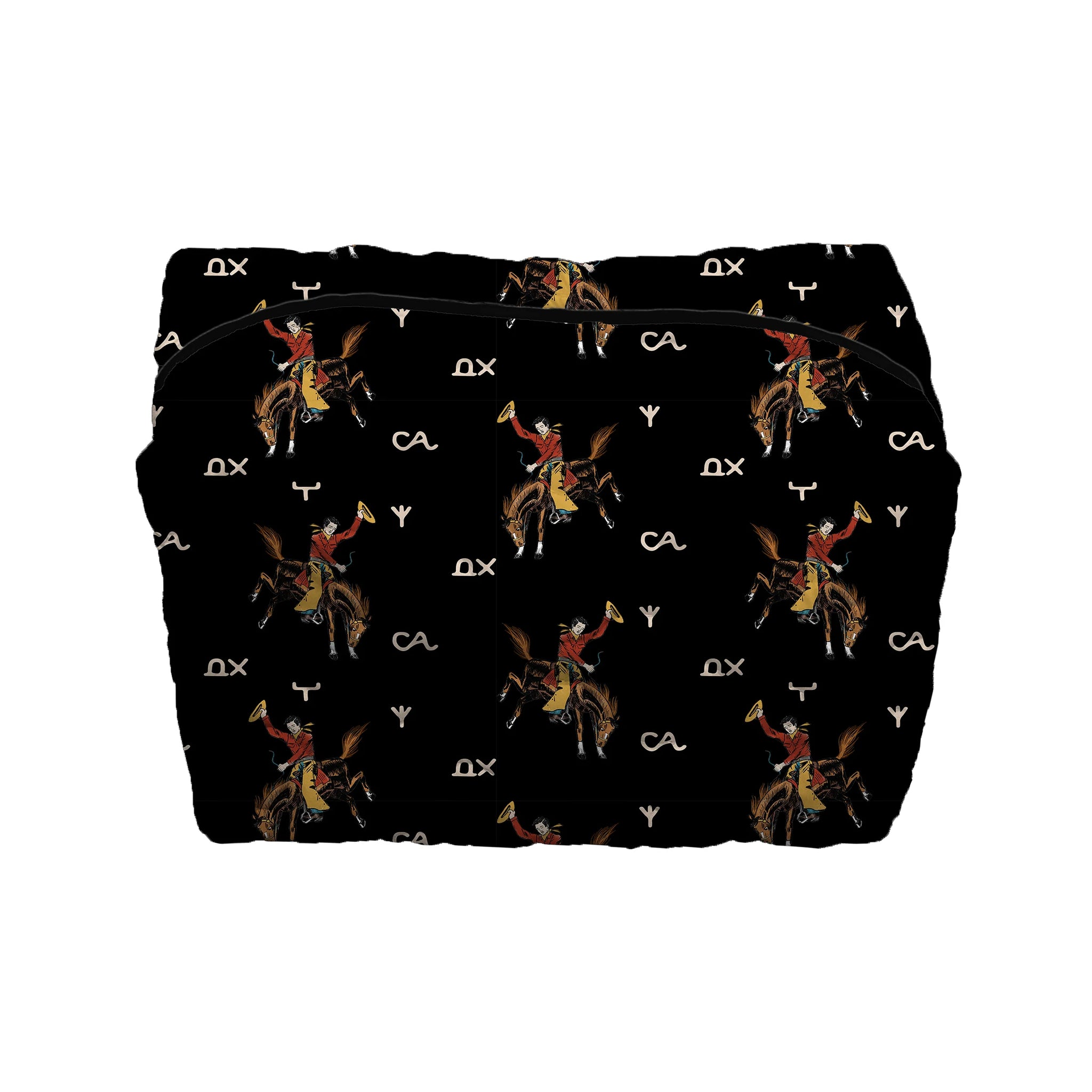 Lazy J Black Quilted Large Makeup Bag