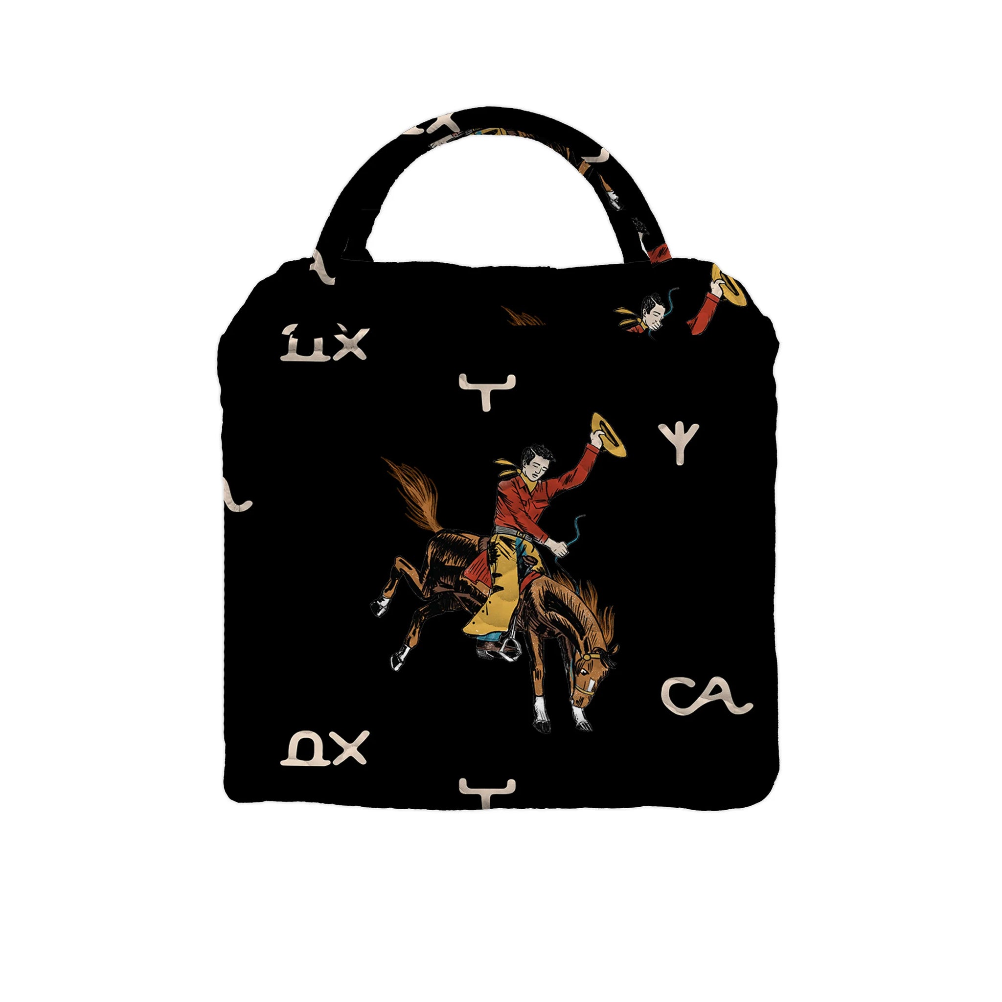 Lazy J Black Quilted Handbag
