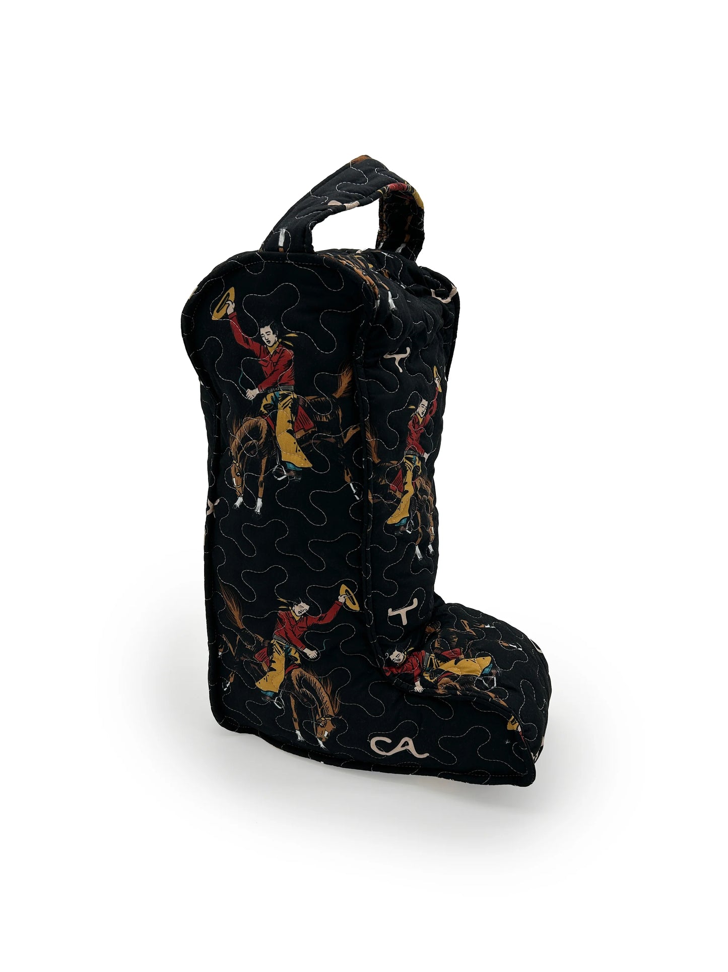 Lazy J Black Quilted Boot Bag