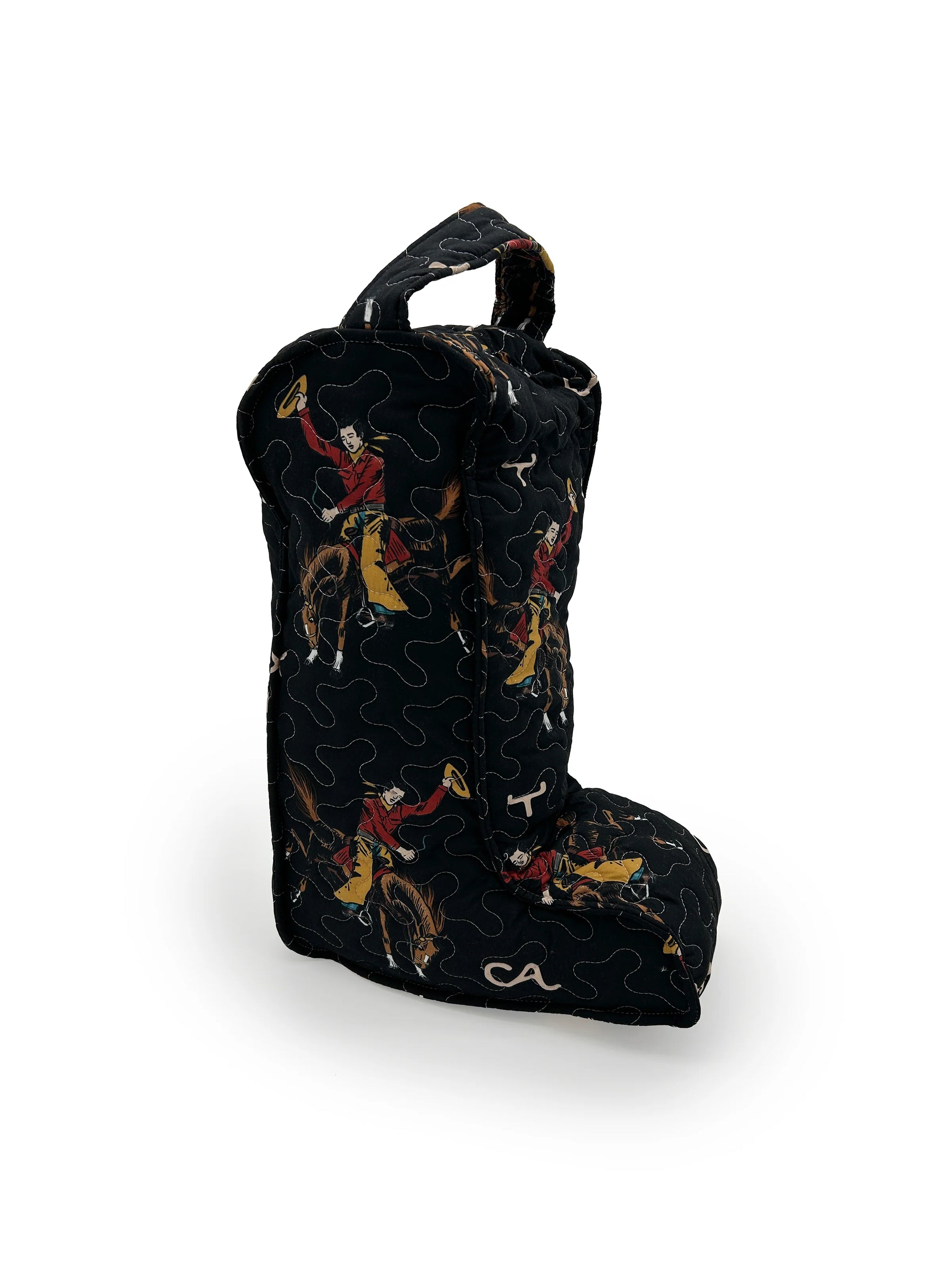 Lazy J Black Quilted Boot Bag