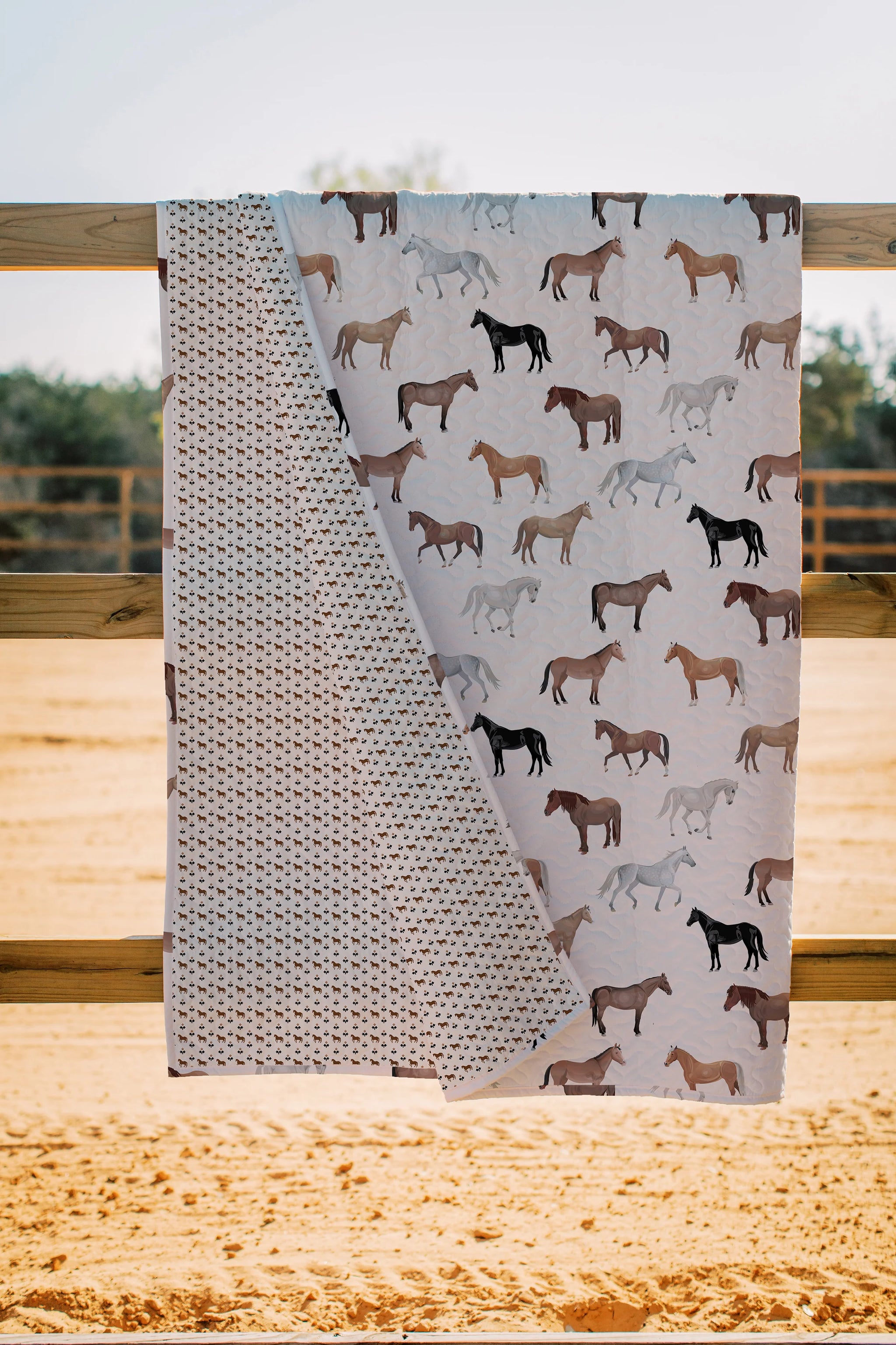 Meadow Herd Linen Twin Quilt