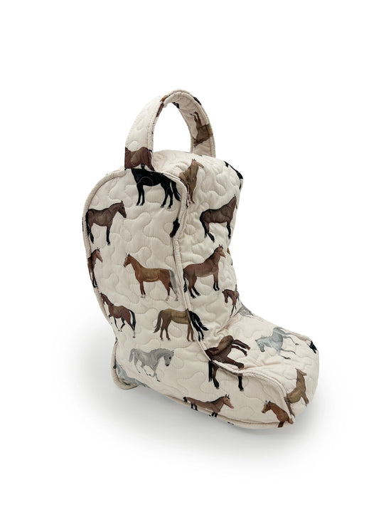 Meadow Herd Linen Quilted Boot Bag