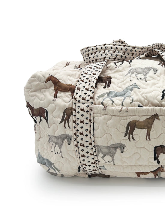 Meadow Herd Linen Quilted Duffle Bag