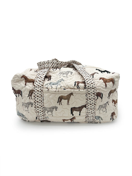 Meadow Herd Linen Quilted Duffle Bag