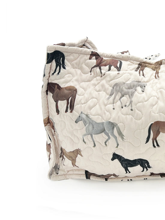Meadow Herd Linen Quilted Tote Bag