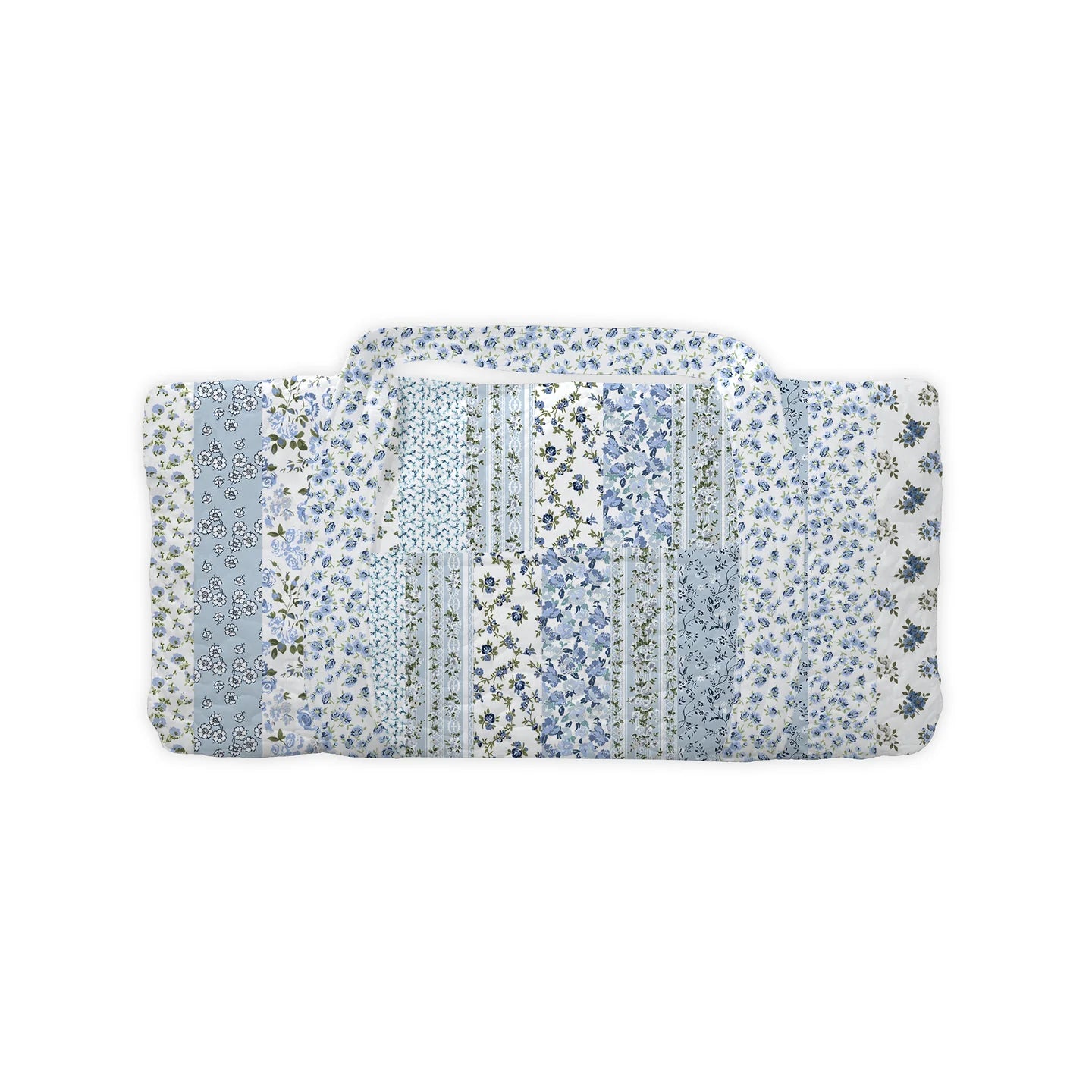 Paige Patchwork Stripe Blue Weekender Duffle Bag