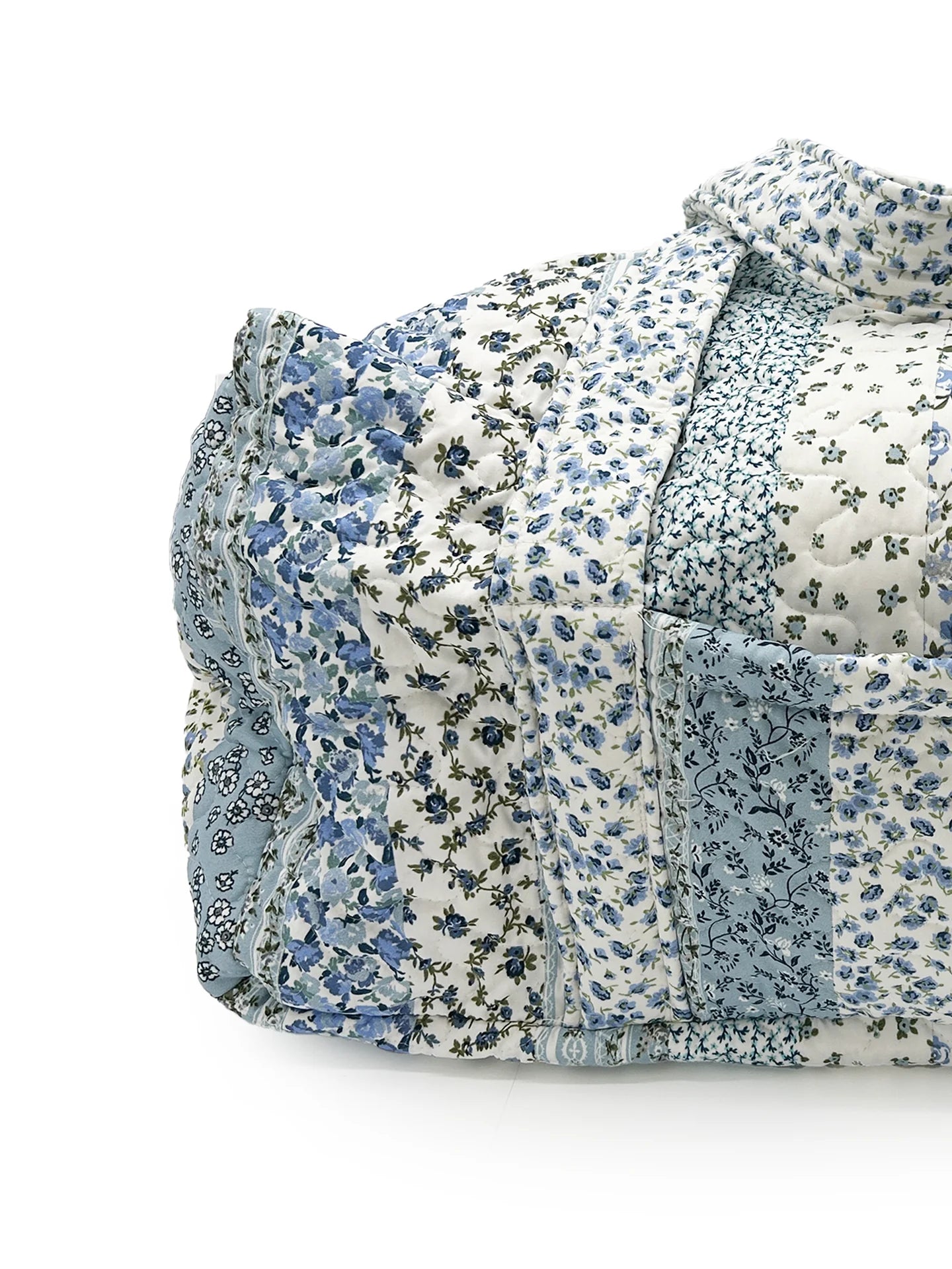 Paige Patchwork Stripe Blue Weekender Duffle Bag