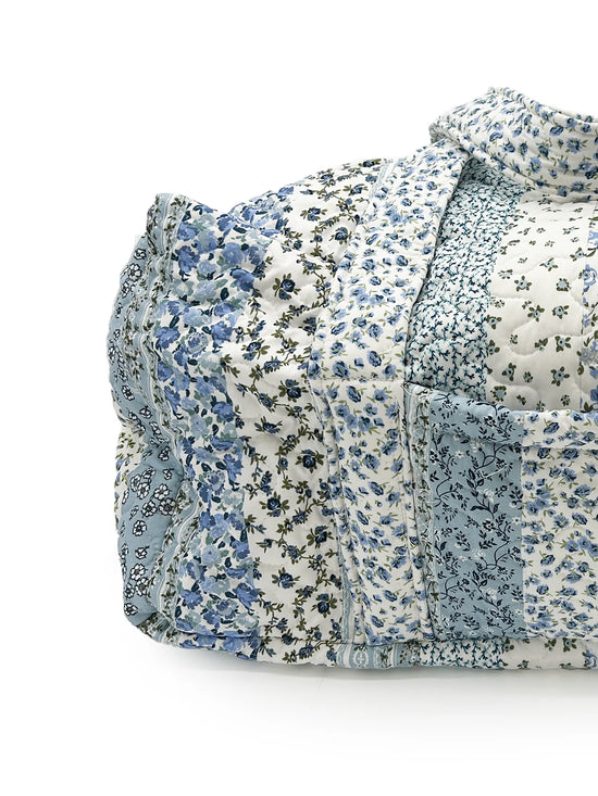 Paige Patchwork Stripe Blue Weekender Duffle Bag