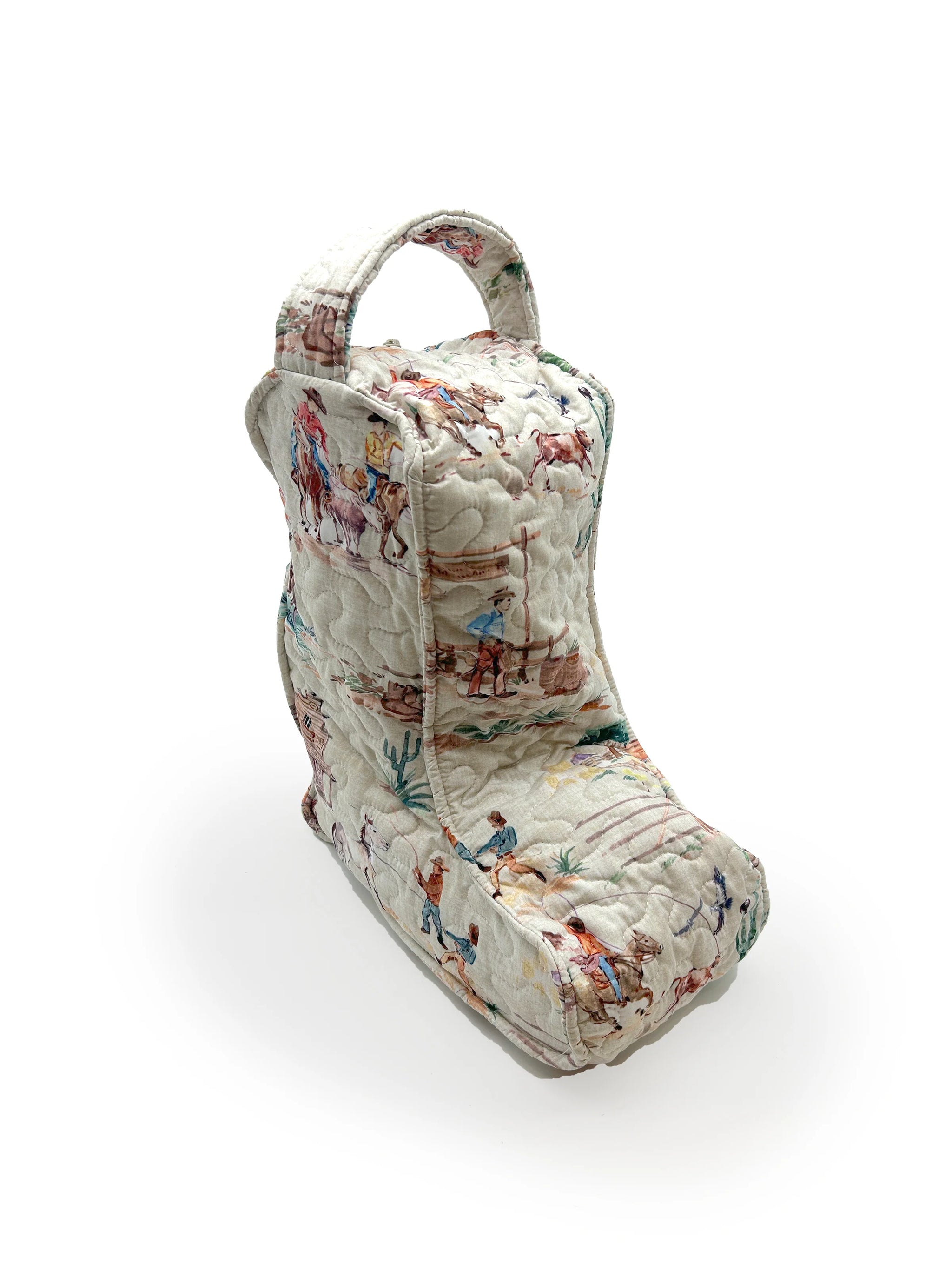 Retro Cowboy Quilted Boot Bag