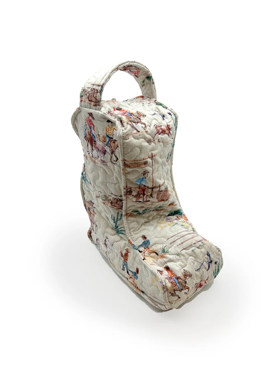 Retro Cowboy Quilted Boot Bag