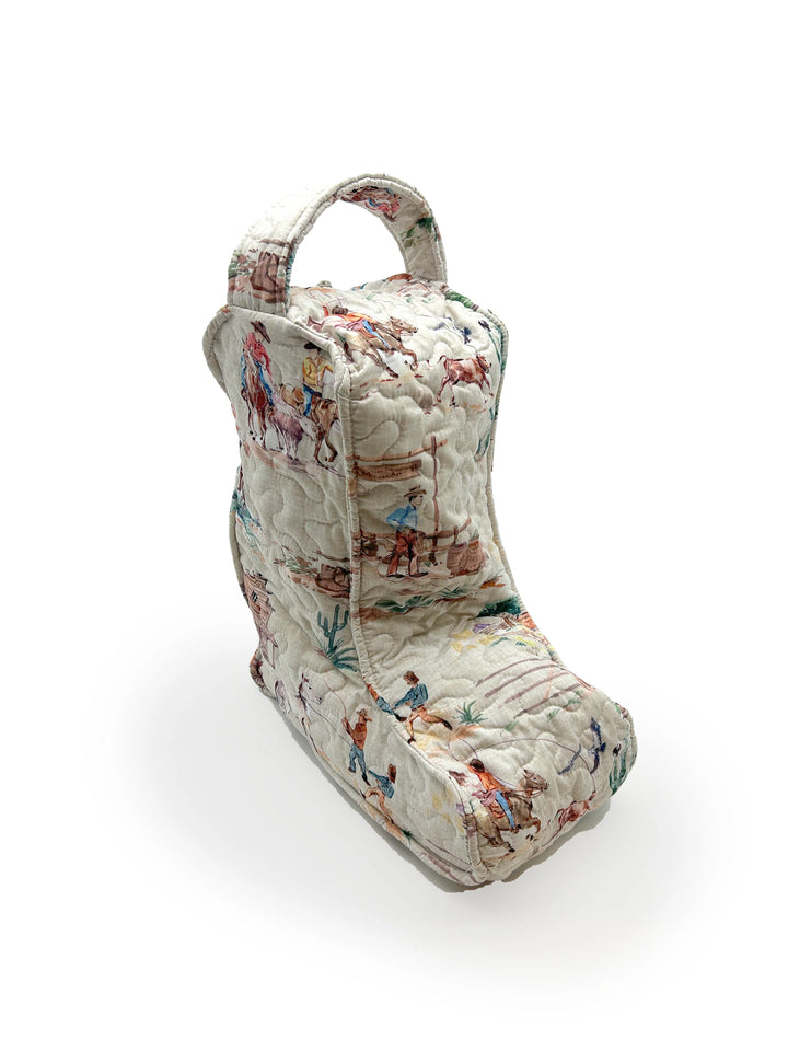 Retro Cowboy Quilted Boot Bag