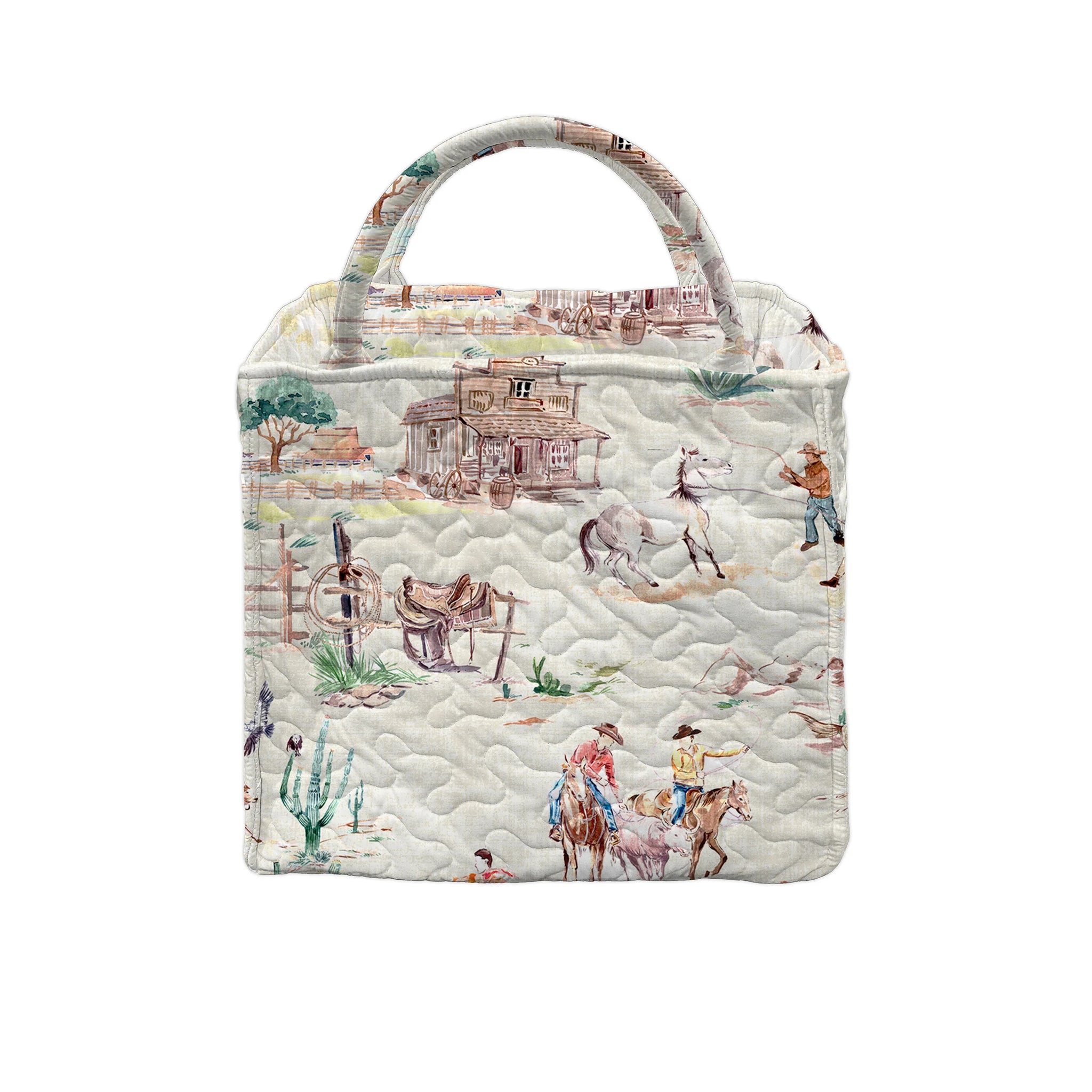 Retro Cowboy Quilted Handbag