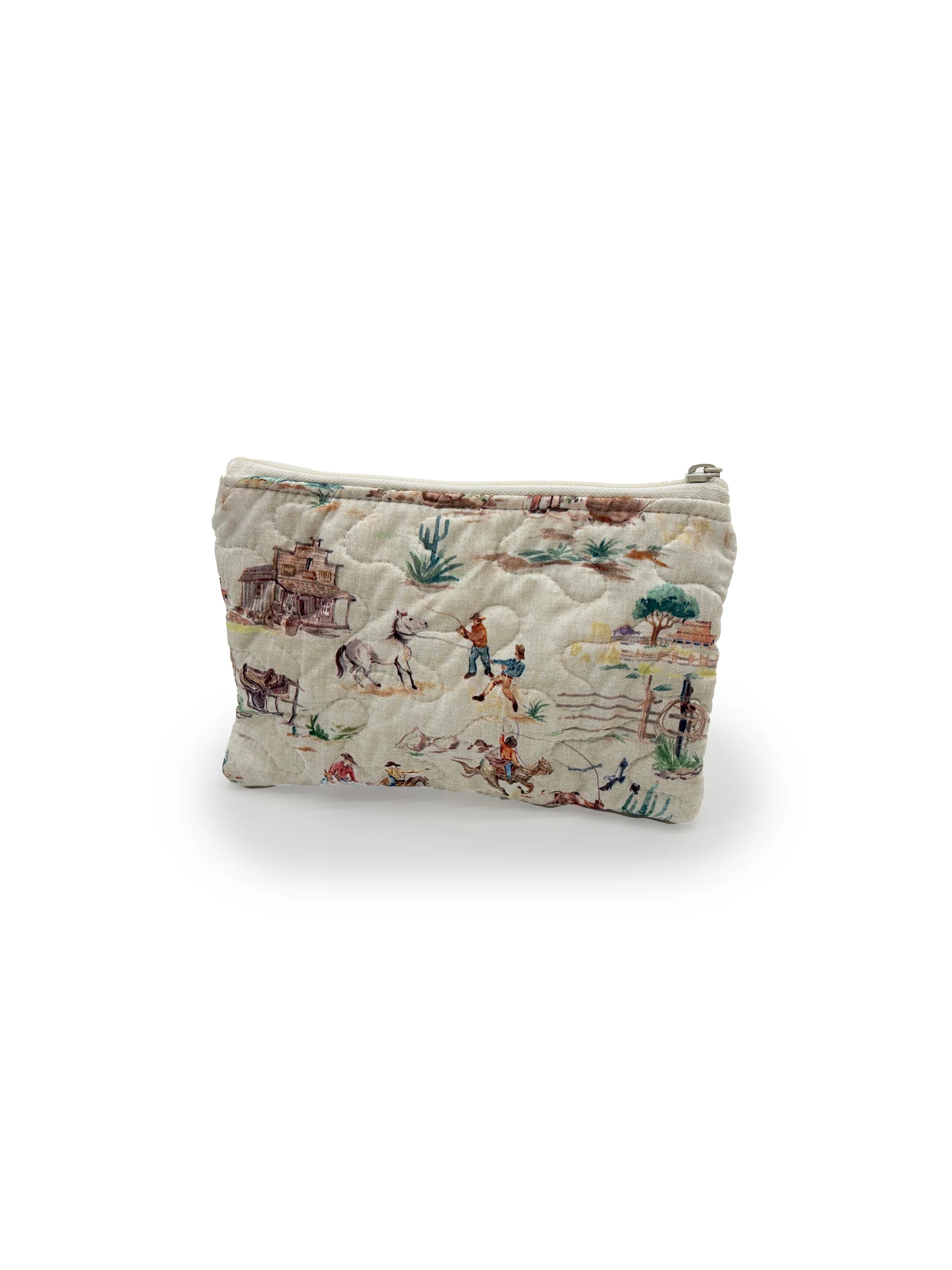 Retro Cowboy Quilted SM Makeup Bag