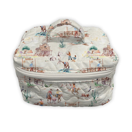 Retro Cowboy Quilted Travel Case