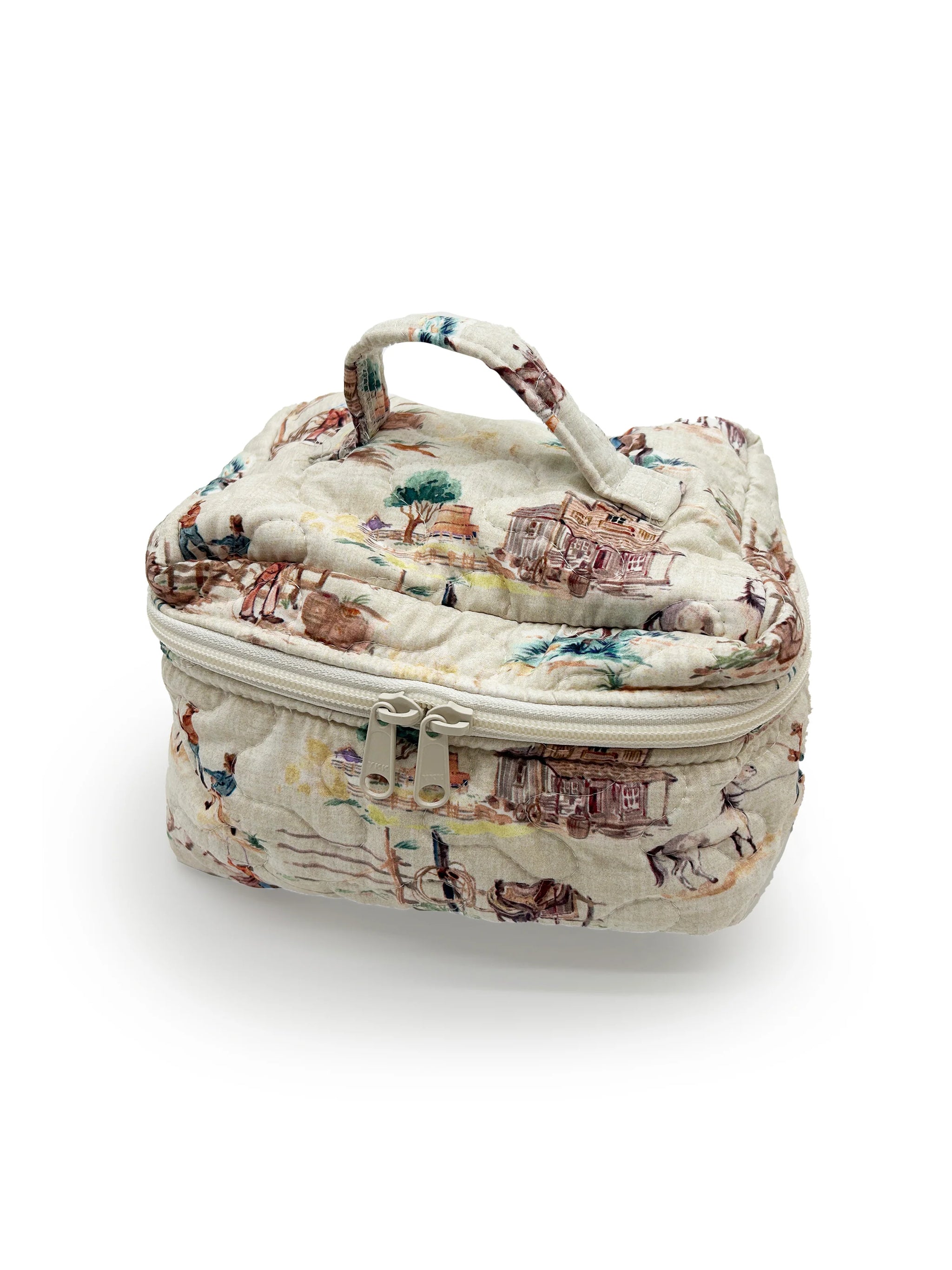 Retro Cowboy Quilted Travel Case