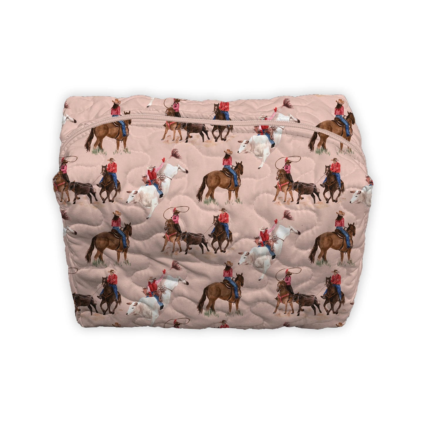 Roselynn Rose Quilted Large Makeup Bag