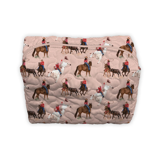 Roselynn Rose Quilted Large Makeup Bag
