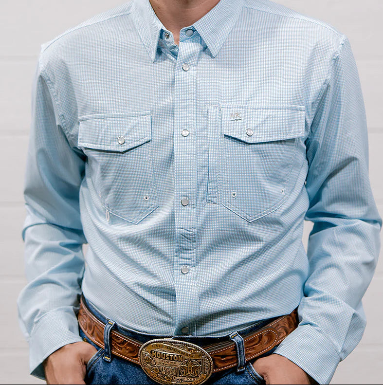 The True Grit RangeVent Performance Shirt- Blue Check