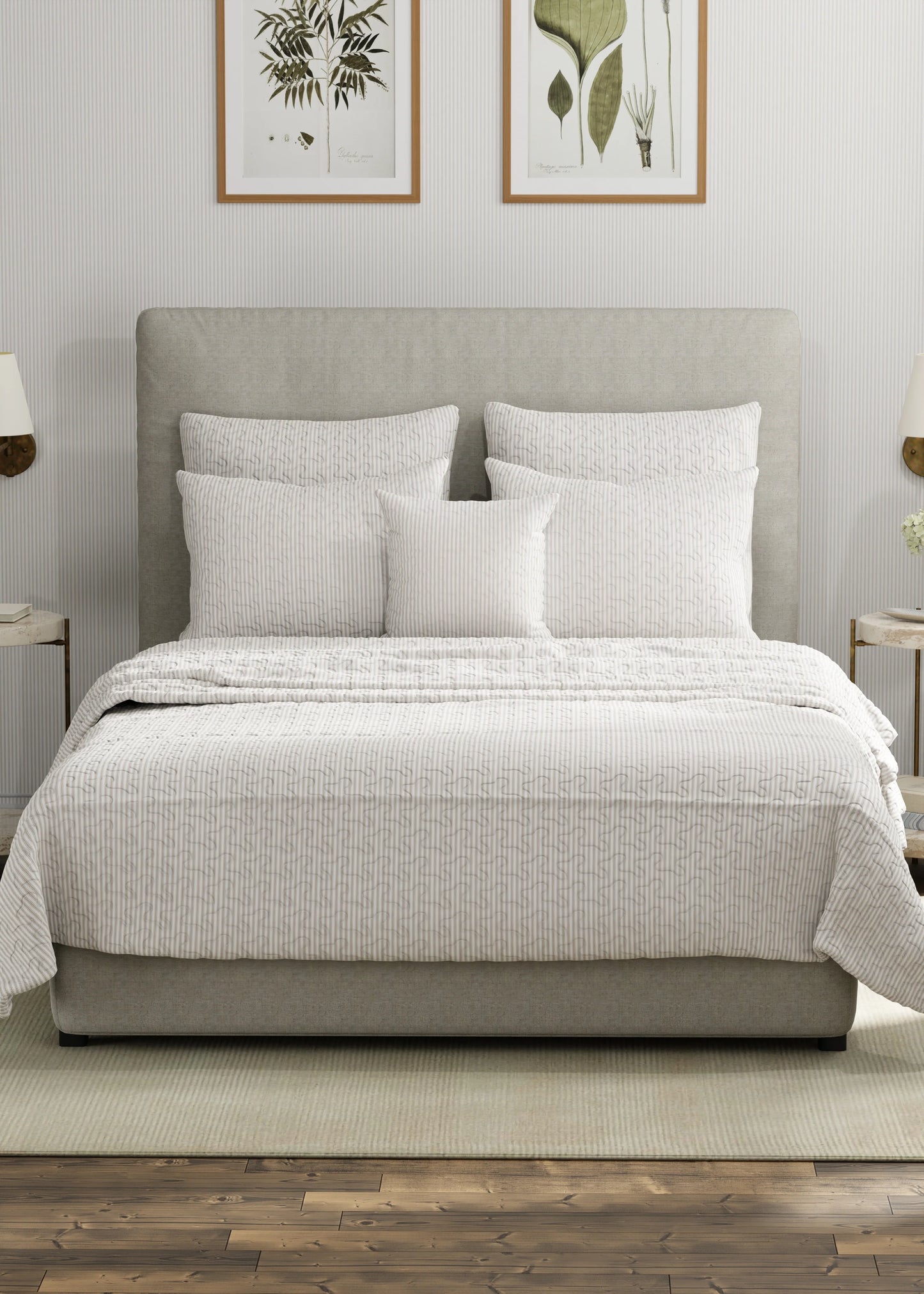 Ticking Stripe Brown Euro Sham