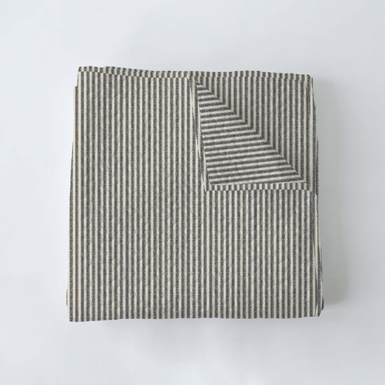 Ticking Stripe Linen/Black Twin Quilt