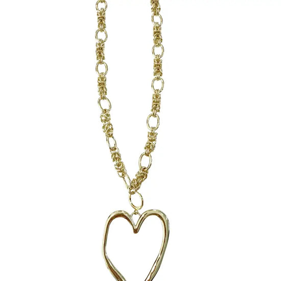 Sienna Gold Chain Necklace with Jumbo Heart Charm