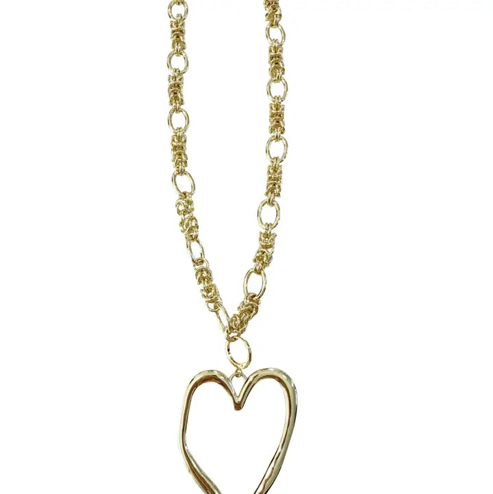 Sienna Gold Chain Necklace with Jumbo Heart Charm