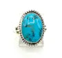 Navajo Handmade Kingman Turquoise Ring - Jason Bahe