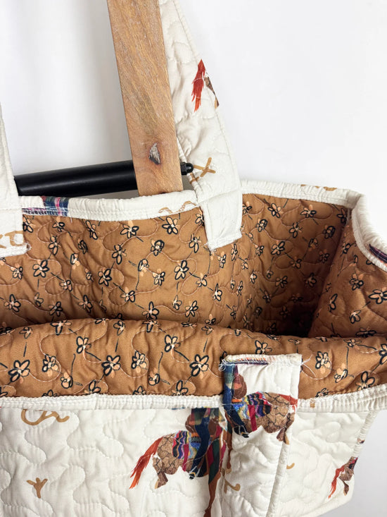 Casey Cowgirl Patchwork Linen Quilted Tote