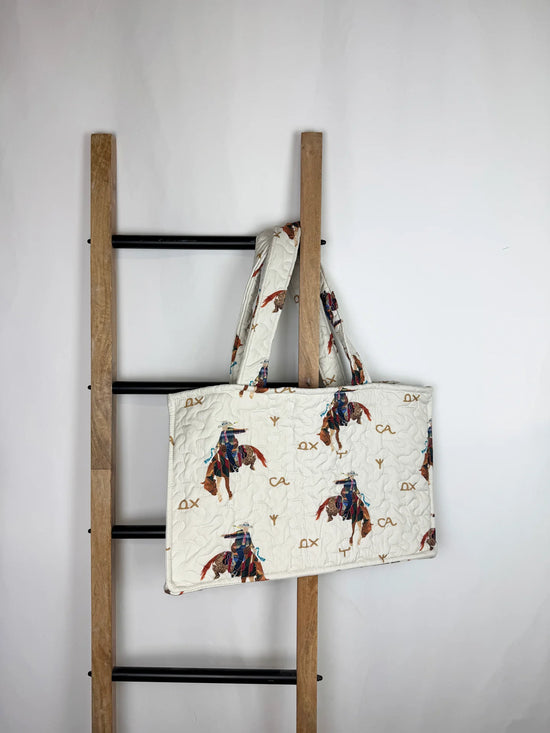 Casey Cowgirl Patchwork Linen Quilted Tote