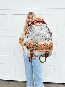 Western Swing Hand-Tooled Backpack Bag