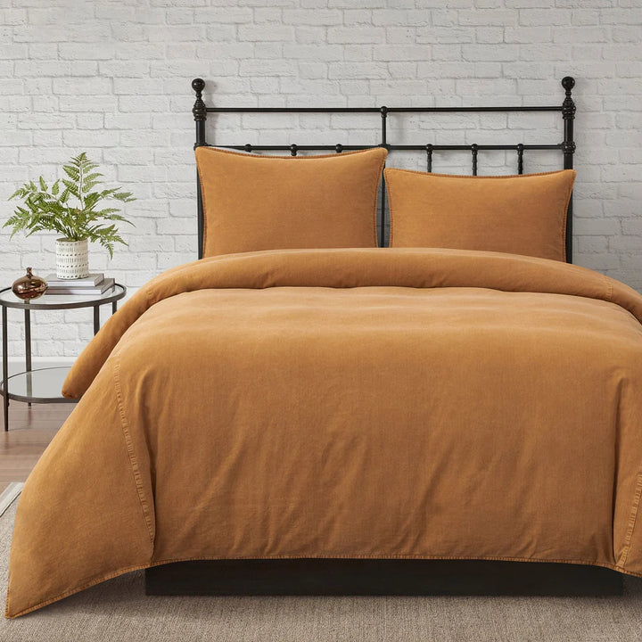 Stonewashed Cotton Canvas Duvet Cover Set