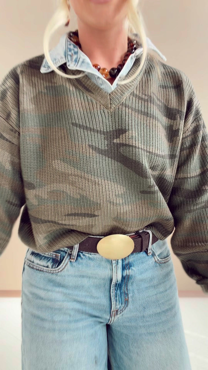 Clara Camo Sweater