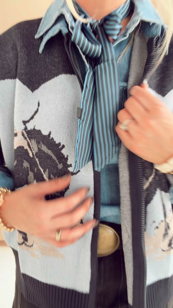 Bronc Blues Cardigan